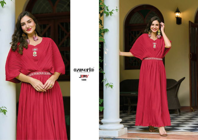 Zaveri Jimmy Stylish Designer Heavy Wholesale Party Wear Kurtis
